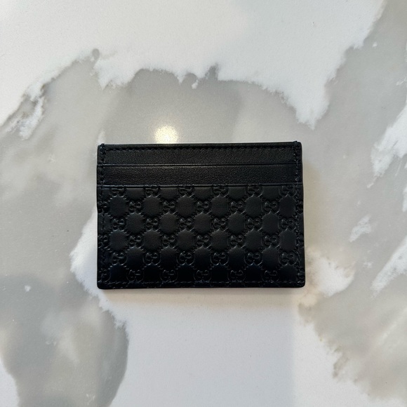 Authentic New without tag micro Guccisimma 5 slot Gucci card holder black - Picture 4 of 6